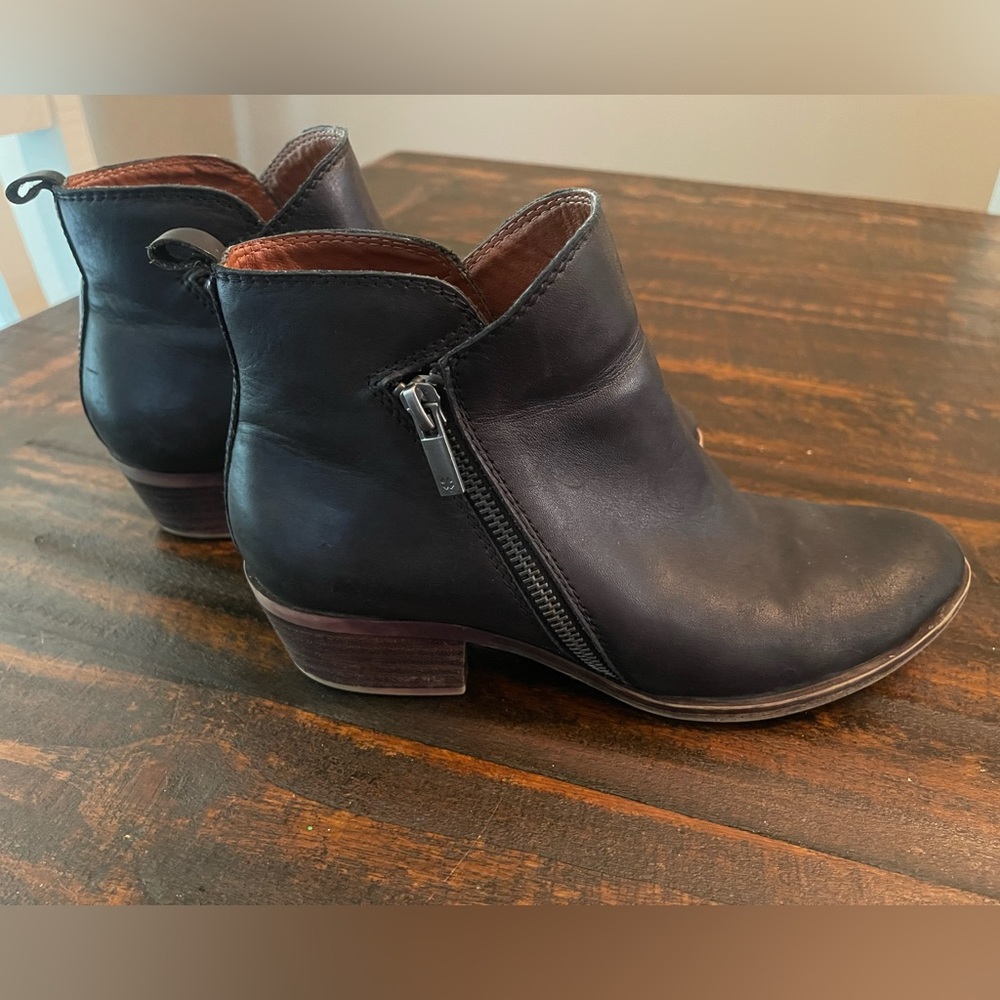 Lucky Brand Black Leather Ankle Boots